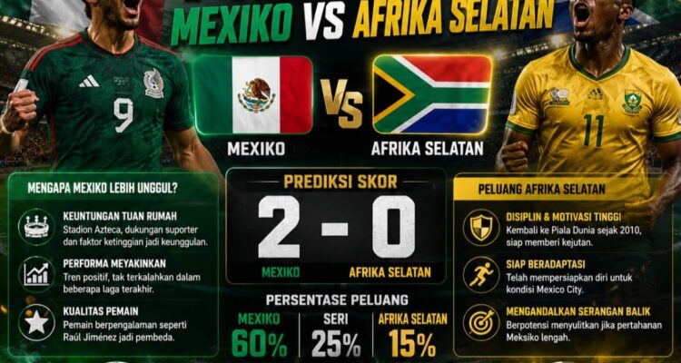 :aga Pembvuka Piala Dunia 2026 mempertemukan Meksiko VS Afrika Selatan, Foto/Isitimewa