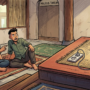 Gambar Ilustrasi kebakaran majlis Taklim, Ciawi Bogo karena casan, Foto/Gemini Ai