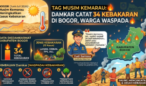 Gmabar Ilustrasi data kebakaran di Kabupaten Bogor, Foto/Gemini AI