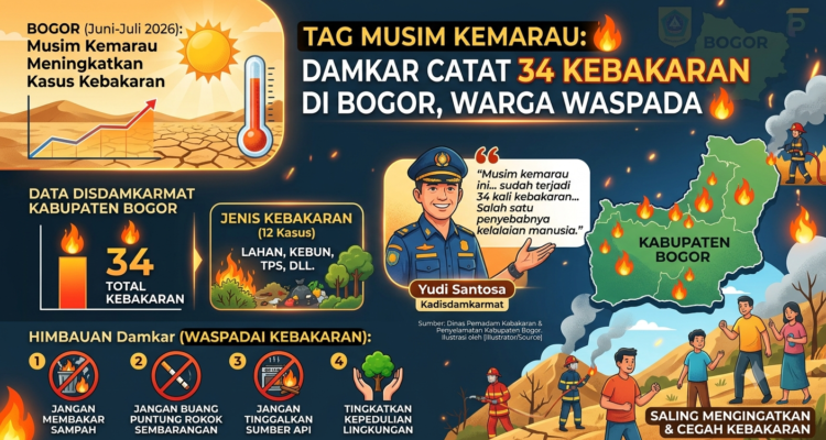 Gmabar Ilustrasi data kebakaran di Kabupaten Bogor, Foto/Gemini AI