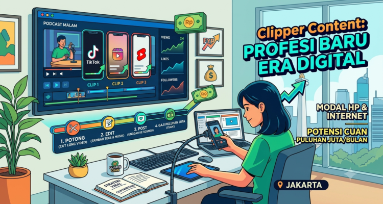 Gambar Ilustrasi Profesi Clipper Content, Foto/Gemini AI