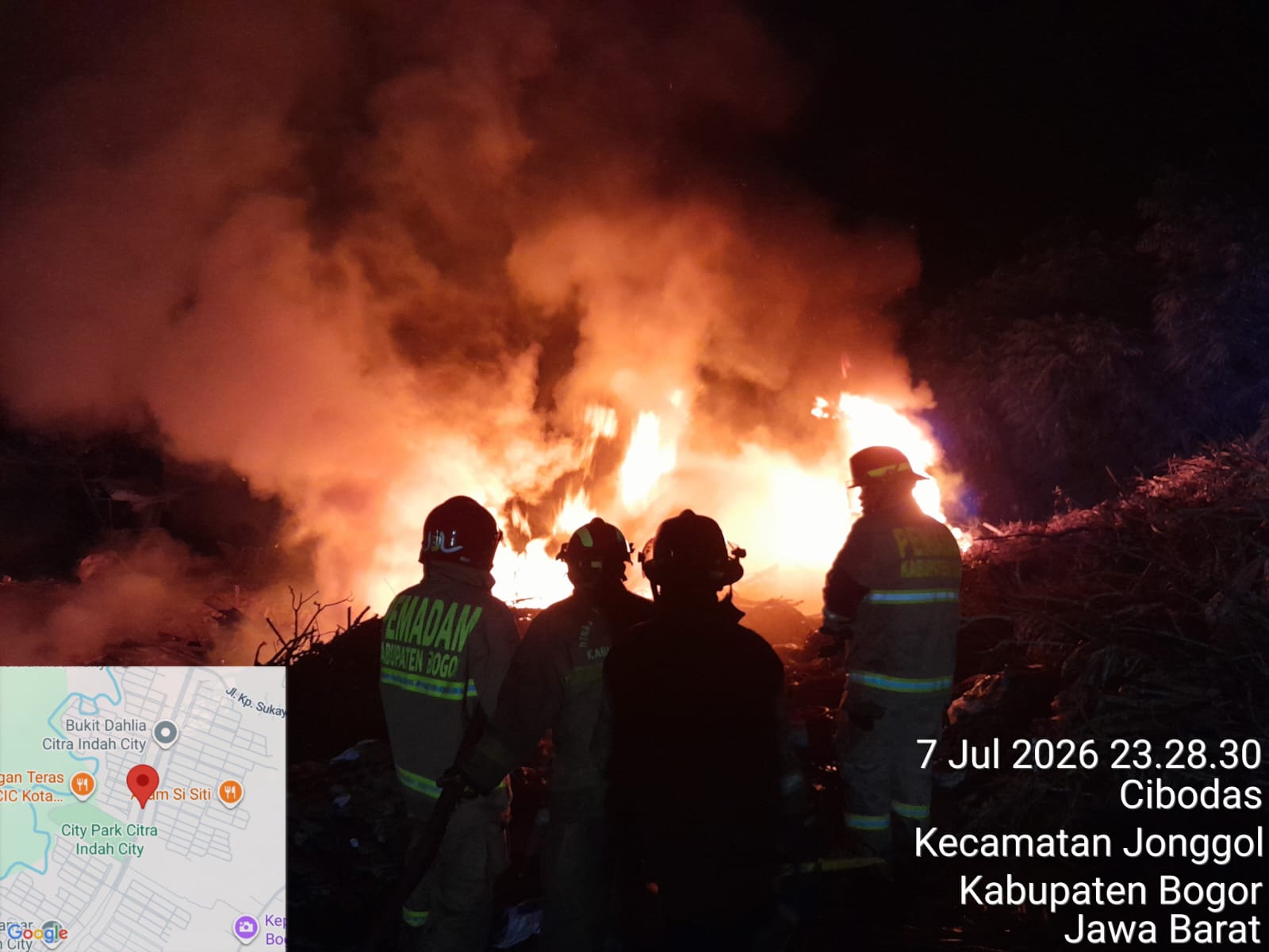 Kondisi lahan yang terbakar di Jonggol Bogor, Foto/Isitimewa