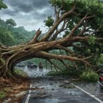 Gambar Ilustrasi Pohon Tumbang, Foto/Gemini Ai