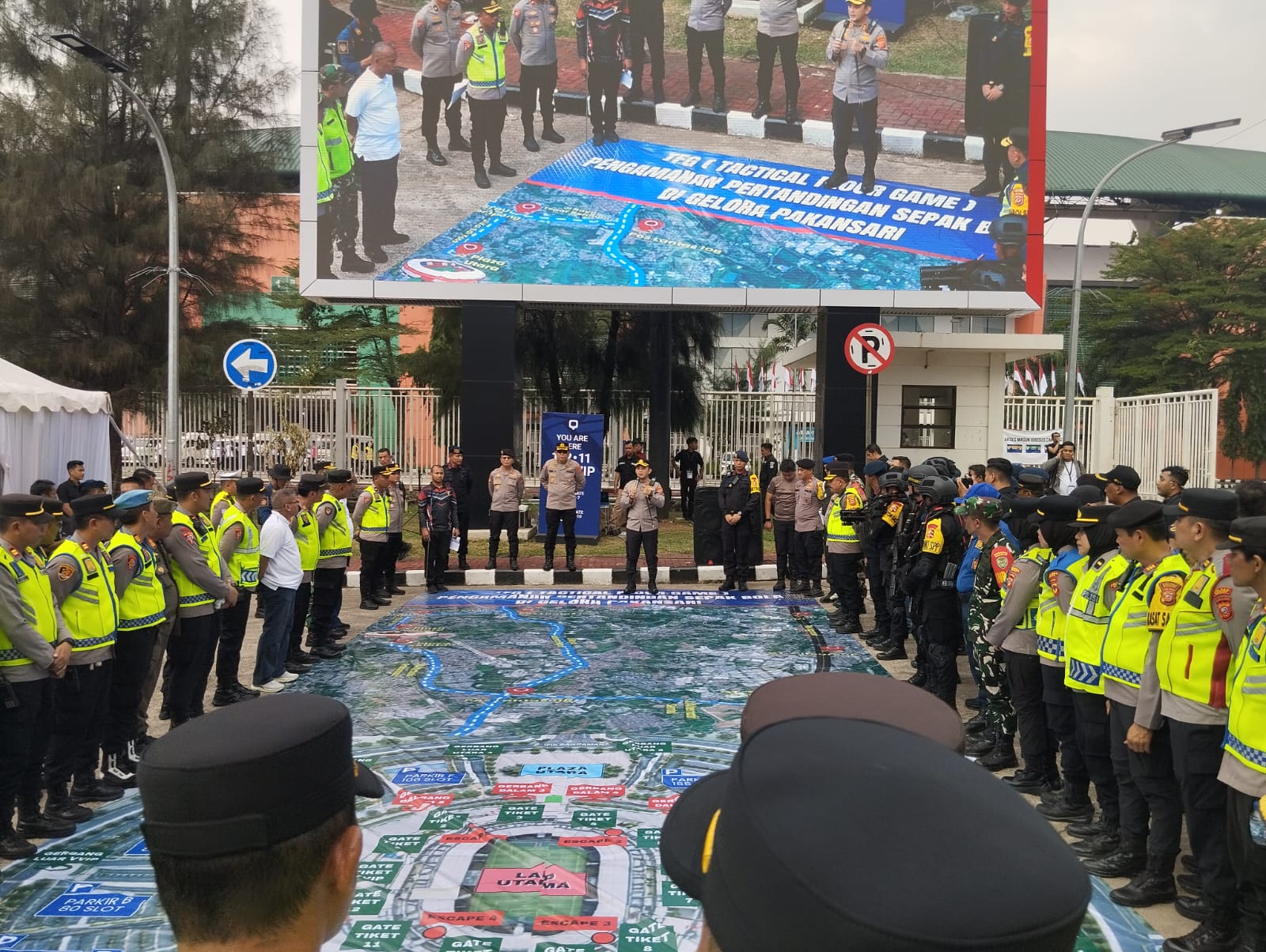 Polisi melakukan apel untuk persiapan Laga Timnas Indonesia VS Vietnam, Foto/Isitimewa