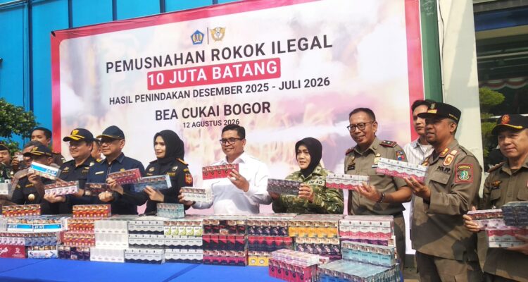 pemusnahan roko ilegal oleh Bea Cukai yang dihadiri oleh Pemerintah Kota Bogor dan usur penegak hukum, Foto/Isitimewa