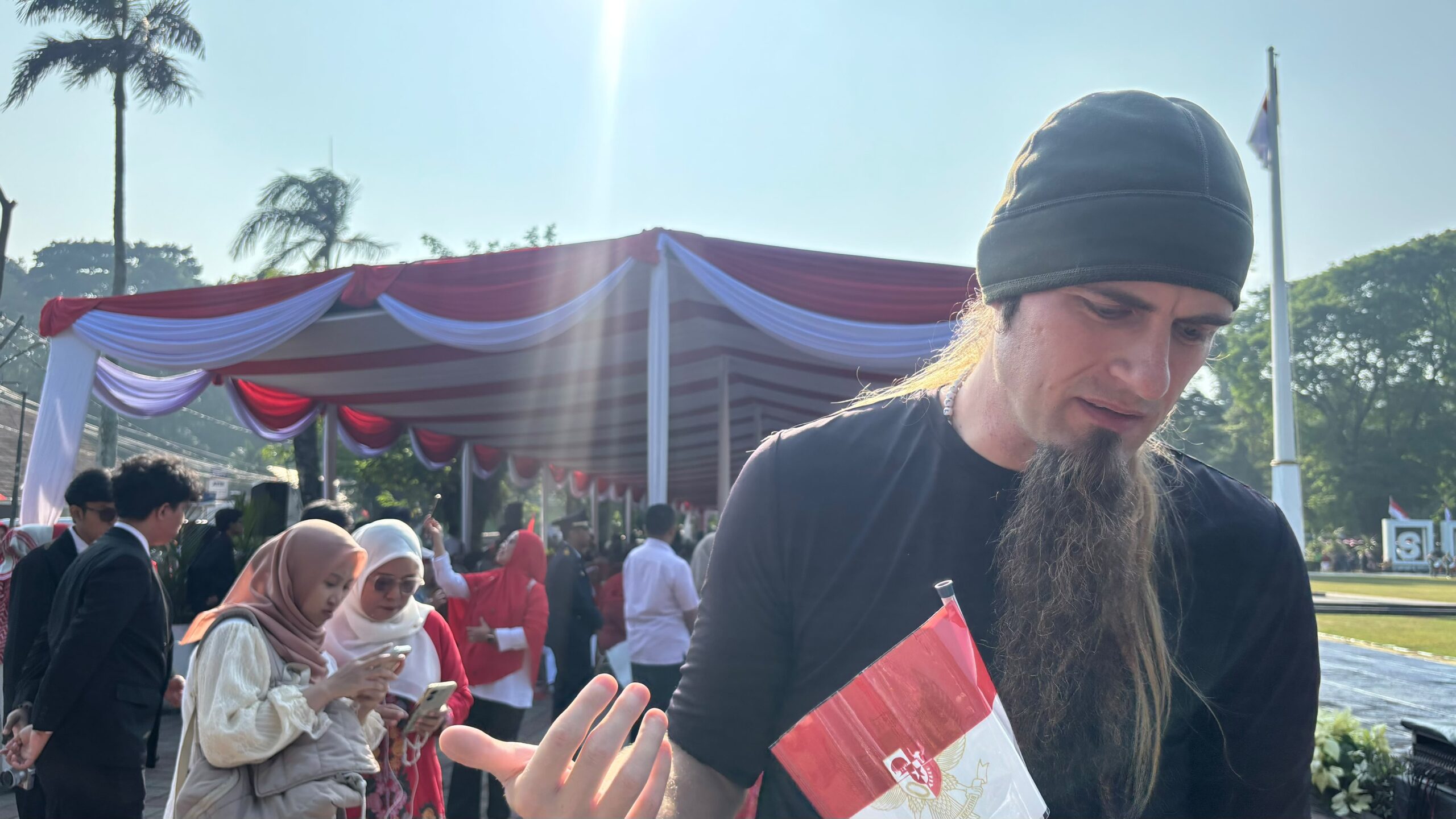 Dandin (37), seorang digital nomad sekaligus content creator asal Amerika Serikat, Foto/Maya Melina
