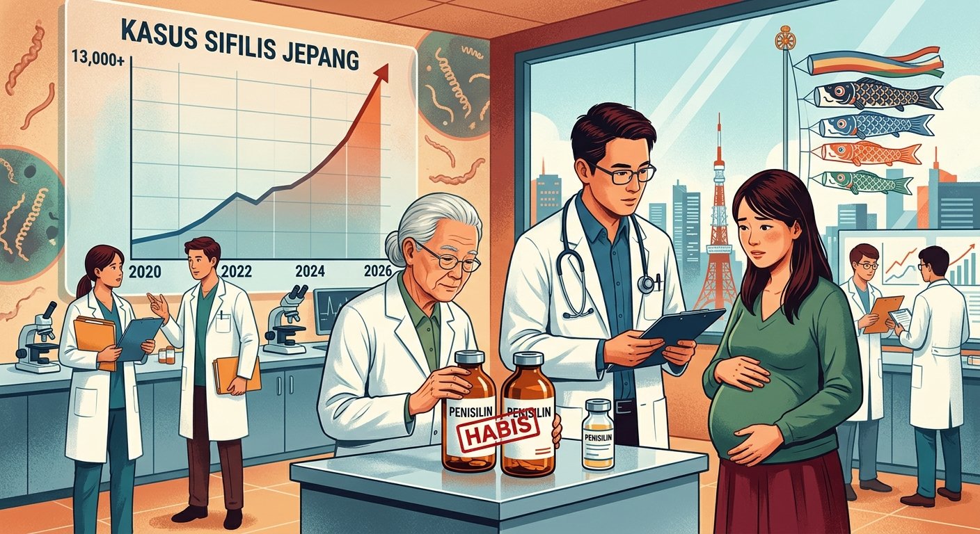 Gambar Ilustrasi kasus sifilis, Foto/Gemini Ai Gambar Ilustrasi kasus sifilis, Foto/Gemini Ai