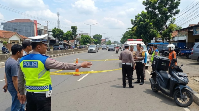 Polisi tengah melakan tempat kejadian perkara, Foto/Gemini AI