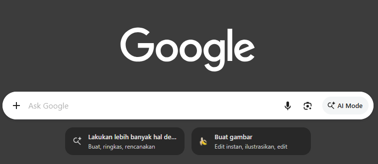 Halaman Depan Google, Foto/Isitimewa