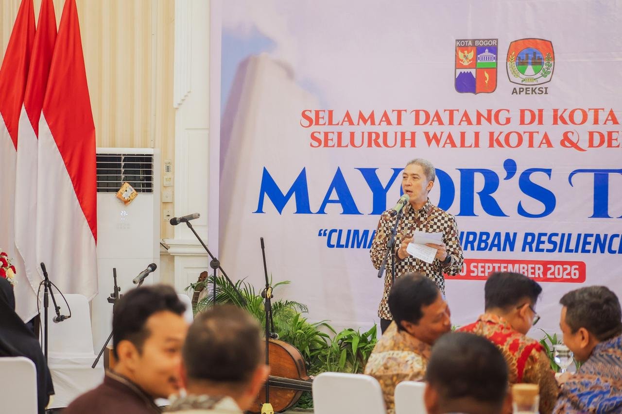 Wali Kota Bogor, Dedie A Rachim saat memberikan sambutan di Mayors Talk 2026 APEKSI, Foto/Diskominfo Kota Bogor Wali Kota Bogor, Dedie A Rachim saat memberikan sambutan di Mayors Talk 2026 APEKSI, Foto/Diskominfo Kota Bogor