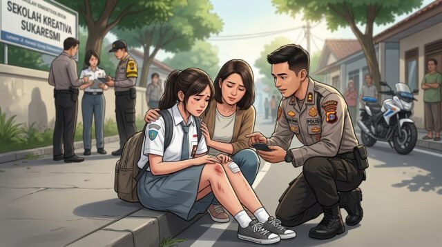 Gambar Ilustrasi Seorang siswi SMA Negeri 2 Kota Bogor menjadi korban perampasan telepon seluler (handphone), Foto/Gemini AI
