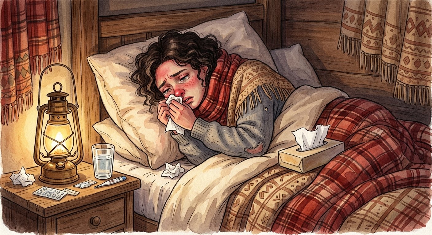 Gamabar Ilustrasi Orang lagi terserang Flu, Foto/Gemini Ai