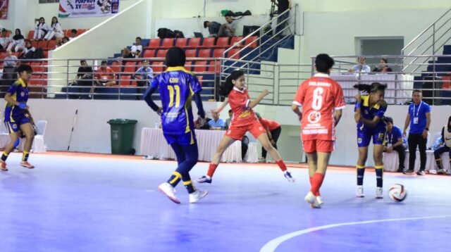 Tim Futsal Kabupaten Bogor saat menjalani laga Pertama di Porprov 2026 melawan Cirebon, Foto/(Dok. Humas Kontingen)