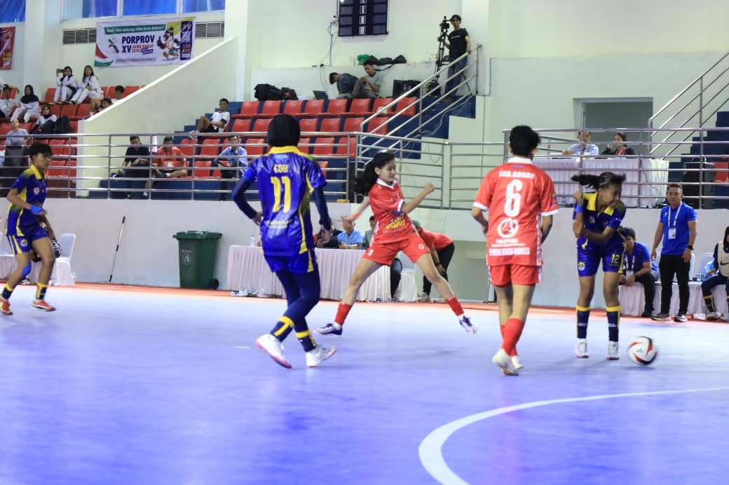 Tim Futsal Kabupaten Bogor saat menjalani laga Pertama di Porprov 2026 melawan Cirebon, Foto/(Dok. Humas Kontingen)
